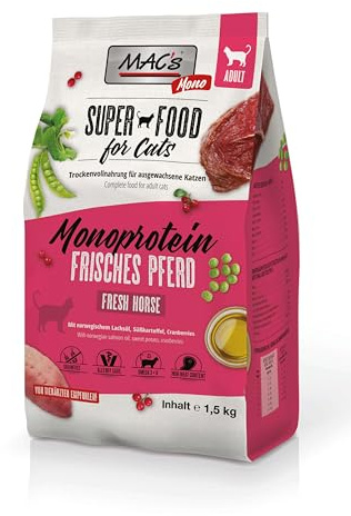 Mac's Cat Comida Seca Premium para Gatos 1,5 Kg (Caballo Monoproteína)