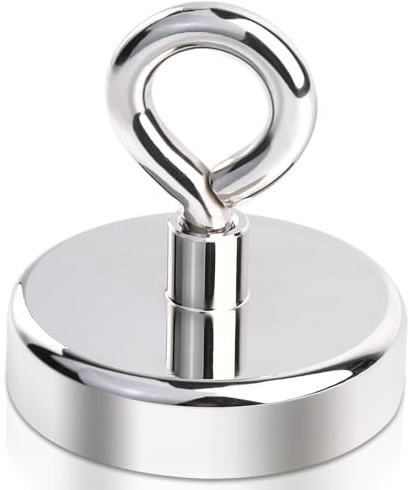 60MM Neodym Ösenmagnet Magnete Stark 95 Kg Haftkraft ,Magnet Haken Zugkraft 95kg Magnet Haken hält ,Super Starker Magnete mit Haken, Magnetischer Haken Einsatzbereich Küche Badezimmer Garage Büro