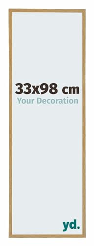 Your Decoration - Cadre photo 33x98 cm - Hêtre Clair - Cadre Photo en Plastique Avec Verre acrylique - Anti-Reflet - Cadre 33x98 - Evry