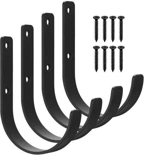 4 STK Wandhaken Garagenhaken, Schwerlasthaken Wandmontage, Garagen Leiterhaken Wandhalterung, Gerätehaken J Haken für Gartengerätehalter Fahrradhalterung Werkzeughalter Werkzeuge Organizer Aufhänger