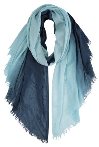 DAMILY Schals & Tücher für Damen Halstuch Damen Verlaufsfarben Schals für Frauen Lang Leichter Desigual Dünn Groß Tücher für Sommer (blau)