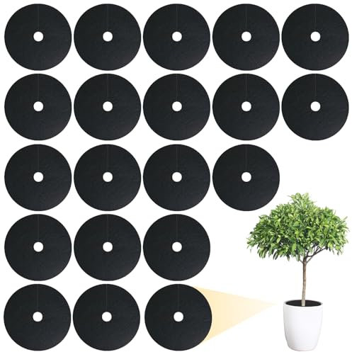 XOKL 20 Pezzi di collari per Piante di Cavolo, collari per Piante di Cavolo, Tappetino Protettivo per Piante, Diametro 5,9 Pollici (15 cm), Anello di pacciamatura Rotondo