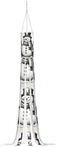 jingong Weihnachts-Schneemann, 1 Druck, Halloween-Windsack, saisonaler Windsack, perfekt für Halloween-Dekoration
