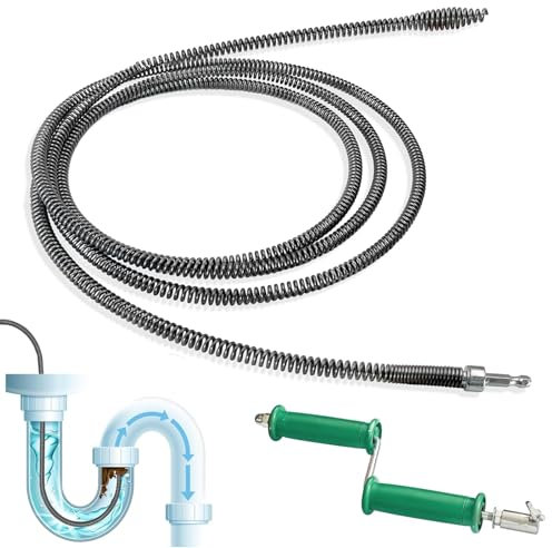 Sonda Sturatubi Professionale 3m Diametro 10 mm, Spirale per Pulizia Tubi, Stura Lavandini e Scarichi Professionale, Molla Sturatubi, Sturatubi Stura WC, Coclea Di Drenaggio per Pulire Le Tubature