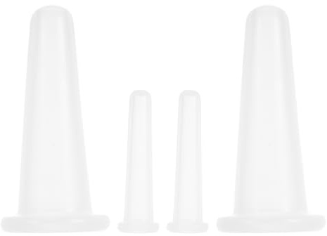 Juego de 4 tazas faciales para masaje facial, tazas de silicona para la cara, taza de vacío de silicona para la piel, kit de ventosas de silicona para cara, masajeador de ventosas de silicona, ventosa