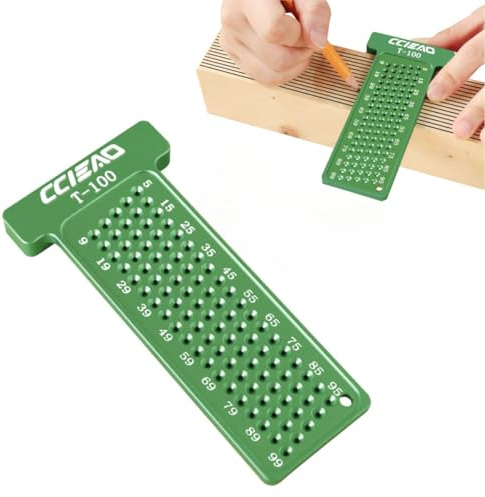 Pocket T-Square Ruler Woodworking Scriber Aluminum Alloy Square Layout Scriber Marking Gauge for Carpentry Line Drawing Measuring Tool and Cross Calibration (T-100 (MM))