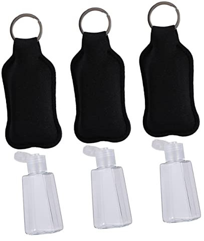 TOVINANNA 6pezzi Copribottiglia Ricaricabile Copribottiglia Vuota Portatile Protettiva Contenitori Per Profumi Da Viaggio Nero Copribottiglie Neri