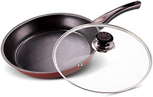 JYBNBBE Padella per borsa da picnic con coperchio padella in ferro antiaderente, padella senza fumo, per tortillas di carne, padella per pancake, padella elettrica universale in ferro - 26 cm