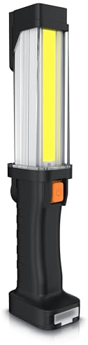 Brandson - Akku Arbeitsleuchte Werkstattlampe LED – 2 Helligkeitsstufen – 700 Lumen - mit Haken und Magnet – COB-LEDs – IPX4 – ergonomischer Griff – USB Powerbankfunktion