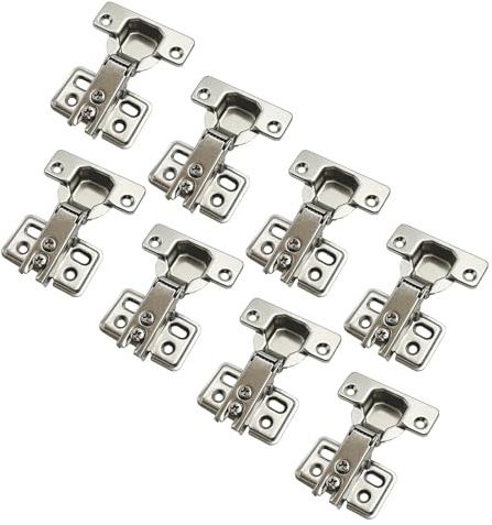 LIKERAINY 95 Grado Totalmente Solapado 35mm Mini Bisagra del Marco para Puerta Bisagras Corta para Puertas de Empotrado Mueble Armario Juego de 8