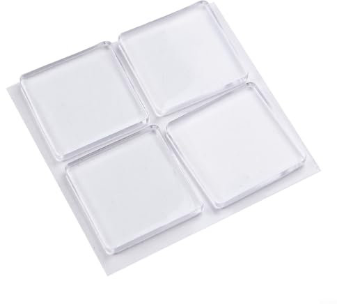 Juego de 4 alfombrillas de silicona antivibración para lavadoras, color transparente