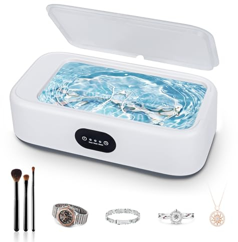 Romon Ultraschallreinigungsgerät, Brillenreinigungsgerät Ultraschallreiniger Brille Ultraschallgerät Ultraschallbad Sonic Ultrasonic Cleaner mit Digitalem Timer für Brillen Münzen