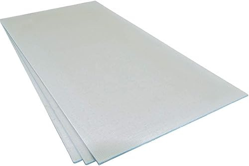 Tile Backer Board 6mm, 10mm and 20mm- Pack of 10 Boards - 60 Free Insulation Washers - Panel Size 1200 x 580mm - Wetroom Floor and Wall Insulation (1200 x 580 x 12.5mm + 60 Washers)