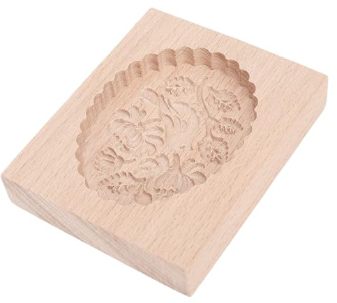 HUSHUI Stampo per Biscotti in Legno, Modello di Intagliato, Pressa per Biscotti Multifunzionale, Stampo per Timbri, Strumenti da Forno con Rivestimento in Cera D'api per Uso