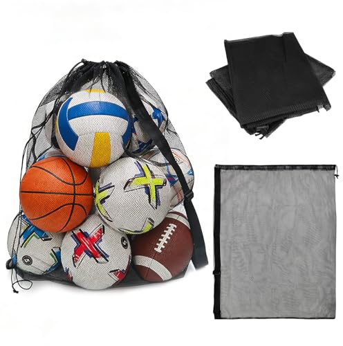 2 Stücke Extra Große Ballsack, 75.5 x 100.5 cm Ballnetz für 10-12 Bälle