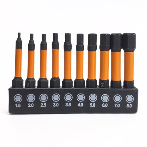 Allen Key Drill Bit Set, Allen Key Screwdriver Set, Allen Wrench Drill Bit | Applicable to Electric, Manual Screwdrivers, Ratchet Wrenches, Impact Drivers, Impact Driver, Power Drill (H1.5-H8)