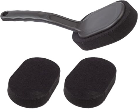 FIXOSHEE Set Spazzole la Pulizia Pneumatici Auto con Manico Intercambiabile, Spugna Resistente per Lavaggio Cerchi e Applicazione Lucidante, Kit 4 Pezzi per Cura Ruote e Pneumatici