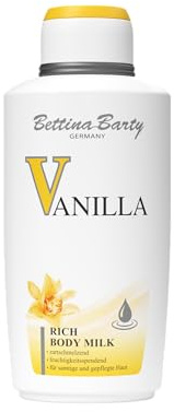 Bettina Barty VANILLA Rich Body Milk 500 ml | Fuktgivande | Märkbart slät, smidig hudkänsla | omisskännlig vaniljdoft | 1 x 500 ml