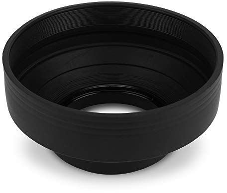 CELLONIC Paraluce Compatibile con Ø 55mm Universal con Filettatura a Vite Ø 55mm Universal Lens Hood in Gomma Pieghevole Protegge l'obiettivo e la Lente da Urti e Graffi