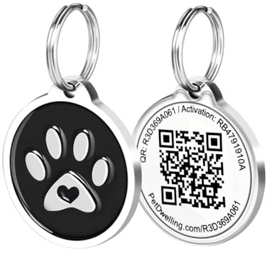 Pet Dwelling QR Code Pet ID Tag – Scan to Contact Owner Instantly, No App Needed, Smart Dog & Cat Tag with Free Personalized Online Pet Profile
