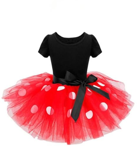 Lito Angels Girls Polka Dot Tutu Costume, Red, Age 3-4 Years | Polka Dot Bodice, Layered Tutu Skirt, Bow Headband, Fancy Dress Up, Halloween Costume, Birthday Party