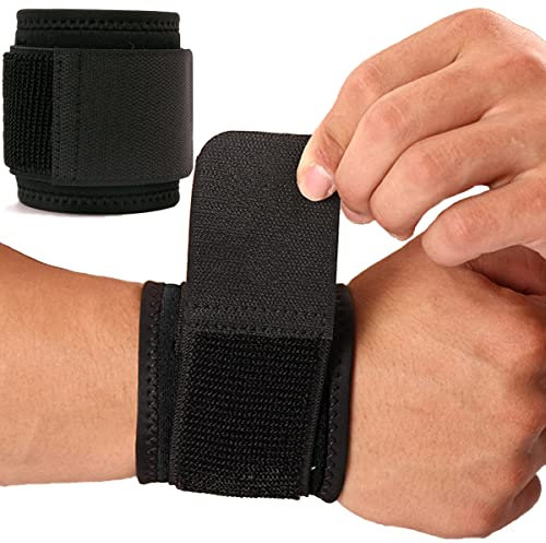 Lot de 2 bandes de poignet pour canal carpien pour homme et femme - Sangles de poignet pour haltérophilie, entraînement et soulagement de la douleur - Flexible, hautement élastique, réglable,