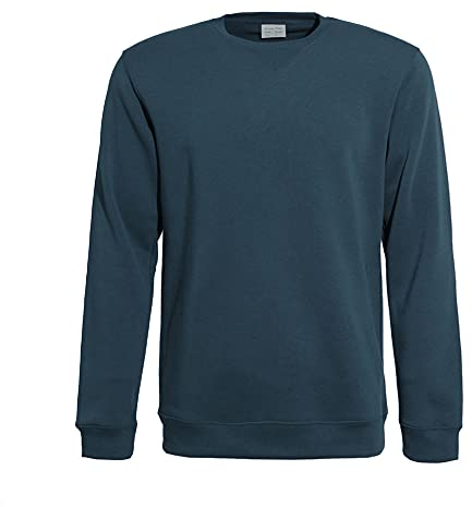 WORK IDEA Crewneck-tröja för män, arbetskläder/pullover/basarbetströja, marinblå, XL