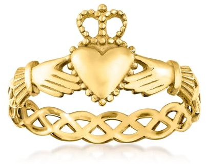 Ross-Simons Italian 14kt Yellow Gold Claddagh Ring. Size 7