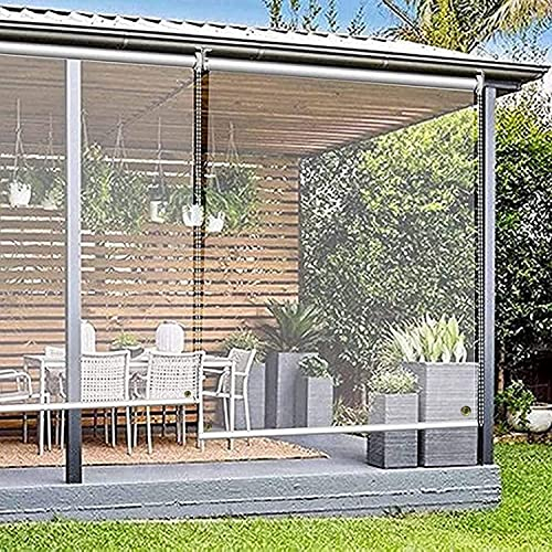 FUFU Transparente Vinyl-Rollläden, Rollos Wasserdicht Mit öSen, Seitenzug- & Springrollos PVC Rollos Terrasse Pergola Rollos Sonnenschutz,Rollo Verdunklungsrollo Außen Terrasse Balkon Pavillon ， 68c