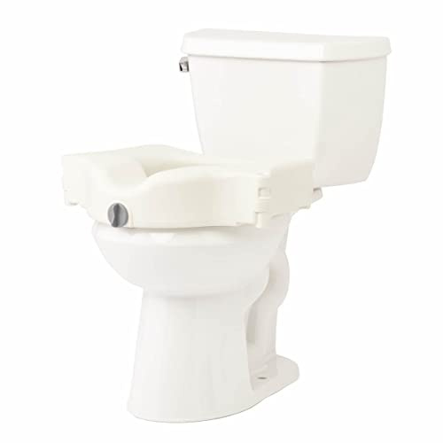 Medline Bariatric Raised Toilet Seat, Locking, 3.5 Inch, 600 lb Weight Capacity, Retail Packaging - Comfortable & Secure Solution for Heavy Individuals