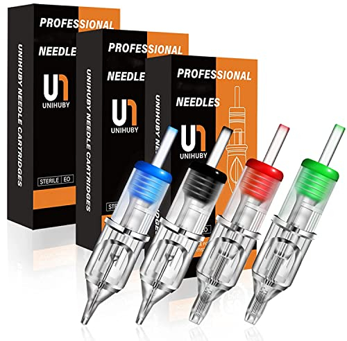 Unihuby 60pcs RL RS M1 RM Mix Gemischte Größe Set 3RL 5RL 7RL 9RL 5RS 7RS 9RS 5M1 7M1 9M1 7RM 9RM Round Liner Shader Magnum Curved Mag