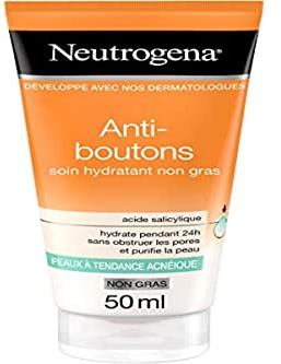 Neutrogena - Feuchtigkeitspflege ohne Fett (50 ml-Tube) – 24-Stunden-Gesichtspflege für zu Akne neigende Haut – beruhigende Pflege angereichert mit Aloe Vera und Kamillenextrakten