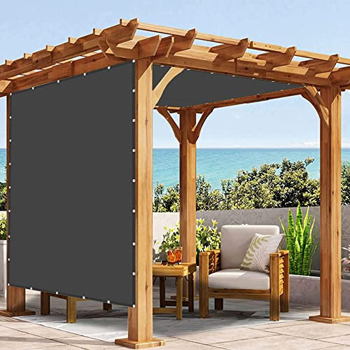Tenda Ombreggiante Rettangolare Impermeabile 5 x 6 m, Tende da Sole Impermeabili Rettangolari, Tende da Sole a Caduta Rettangolari per Giardino Balcone Terrazza, Grigio Scuro