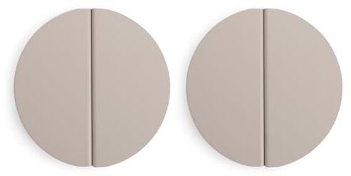 Evionlin 4 Stück (2 Paare) Hellgraue 64 mm Schrankgriffe Halbmond-Schrankgriffe Halbkreisförmige Knöpfe mit Schrauben für Küchenschrank, Schlafzimmermöbel, Tür