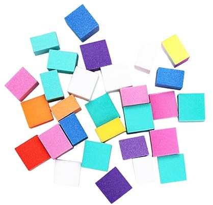 Lima de Uñas de Esponja Bloque Colorido para Manicura en Bolsa | 1 Bolsa, Pulidor para Limado y Perfilado del Borde, Uso en Casa y Pedicura