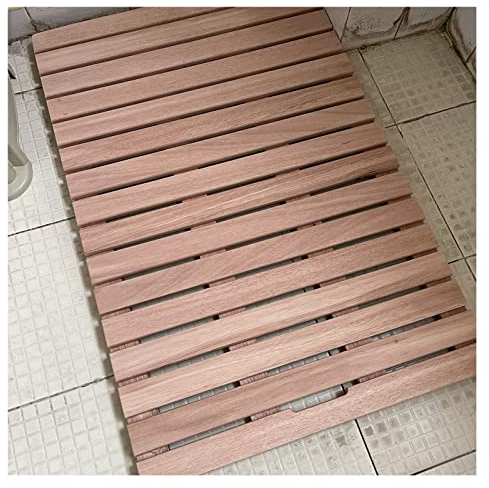 duschmatte rutschfest badematte rutschfest badematte Holz Dusch-/Badematte aus Naturholz, rutschfeste Anti-Riss-Fußpolster, Tür-Ablaufbrett, wasserdichtes Bodenpedal für Küche und Balkon, in