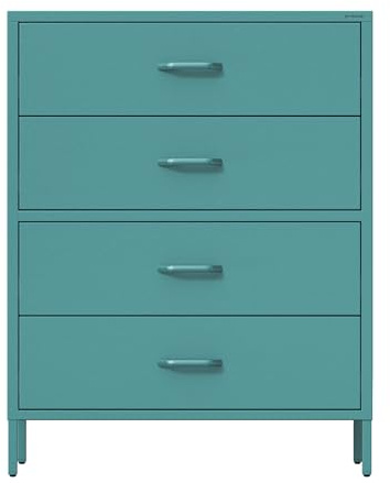 Jan Nowak Metall Kommode Schubladenkommode Industrial Loft 80x101,5x40 cm | Komodenschrank, Schubladenschrank im Loft Style für Schlafzimmer, Wohnzimmer, Kinderzimmer, Flur, robuster Metallkorpus