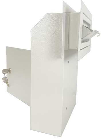 Door Drop Box, Mail Slots for Mail, Rent, Deposit, and Night Key, Through The Door Prevents Money Fishing Locking Steel Mailbox with Rear Access, White