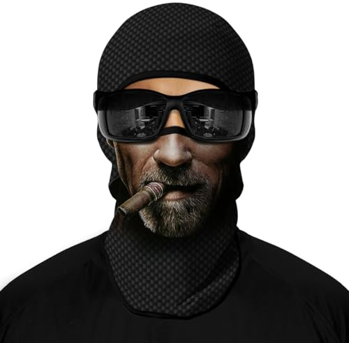 wiut Passamontagna integrale 3D, traspirante, per casco da moto, Go Kart e moto, con stampa di teschi, protezione UV, antivento, scaldacollo per uomo e donna