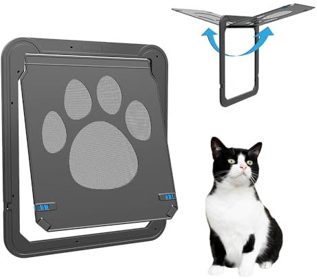 KOMUNJ Sportello per animali domestici, zanzariera per porte e finestre con magnete e lucchetto, porta con zanzariera, per cani e gatti di taglia media
