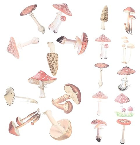 HEMOTON 40pcs DIY Sticker Pack Mushroom Flower Stickers Mini Adhesive Decals for Boys and Girls Adults