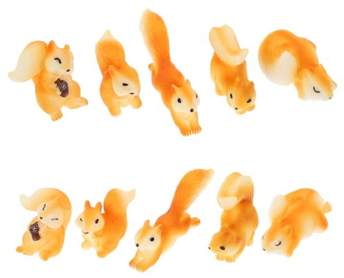 Parliky 10stücke Miniatur Garten Deko Süße Eichhörnchen Figuren Für Mikrolandschaft Und Pflanzenornamente Resin Kunstwerke Für Innen Und Außendekoration