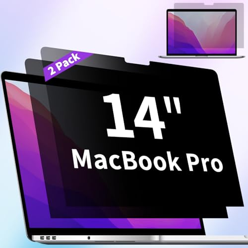 2 Pack Privacy Screen Compatible with MacBook Pro 14 Inch Screen Protector (2021-2024, M1, M2, M3, M4-Model A2442 A2779 A2918 A2992 A3112 A3401), Laptop Privacy Screen Matte Anti Blue Light Glare Film