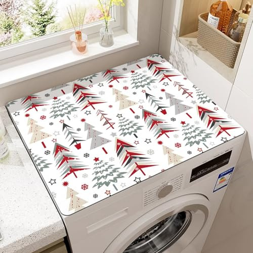 Tapis de Protection Anti-poussière pour Machine à Laver,Top Mat pour Lave-Linge Sèche-Linge Réfrigérateur à Motifs de Noël,Absorbant à Séchage Rapide sans Lavage,Effaçable (Couleur 7,40x50 cm)