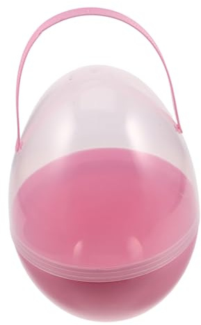 ABOOFAN Easter Eggs Jumbo Easter Egg with Handle Easter Basket Stuffers Empty Easter Egg Hunt Jumbo Eggs Clear Fillable Ornaments Candy Boxes Giant Easter Egg Large Easter Basket Pp Pink