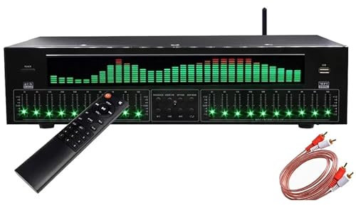 Fucxeoy 31-Band-Digital-Equalizer, Professioneller Digitaler Audio-Stereo-Grafik-EQ, Musikspektrumanalysator, LED-Audio-Soundprozessor-Soundsystem, Rauschunterdrückung, Für Aufnahmestudio