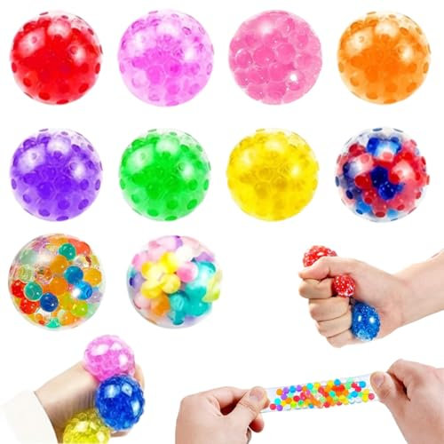 JAWUZ 10 Pezzi Squishy Ball,Palline Antistress Da Impastare,Squeeze Toy,Palla Da Stress,Palline Antistress Bambini,Anti-Stress Squeeze Toy,Pallina Antistress,Giocattoli Da Decompressione Palline