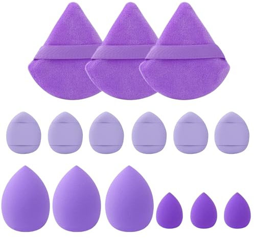 15Pcs Make Up Sponge, Powder Puffs, Beauty Blenders for foundation Powder Puff Face Triangle Face Makeup Puff Wet Dry Dual-Use