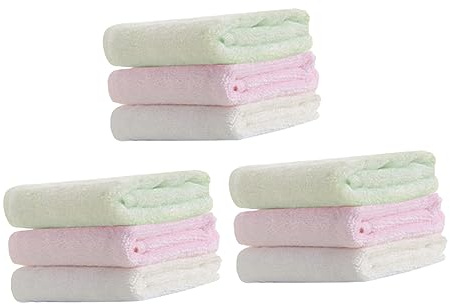 Babywaschlappen für Neugeborene 9 Stück aus Bambusfaser | Quadratische Tücher, Wiederverwendbar und Wasserabsorbierend, für Babyshower und Speichelfluss
