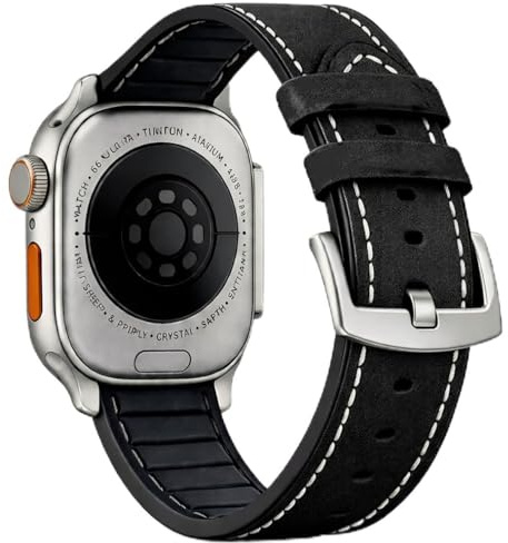 Bracelet Compatible avec Apple Watch Cuir Véritable Réglable 42mm 44mm 45mm 46mm 49mm Bracelet Élégant pour Apple Watch Series 11 10 9 8 7 6 SE Ultra 3 Femme Homme